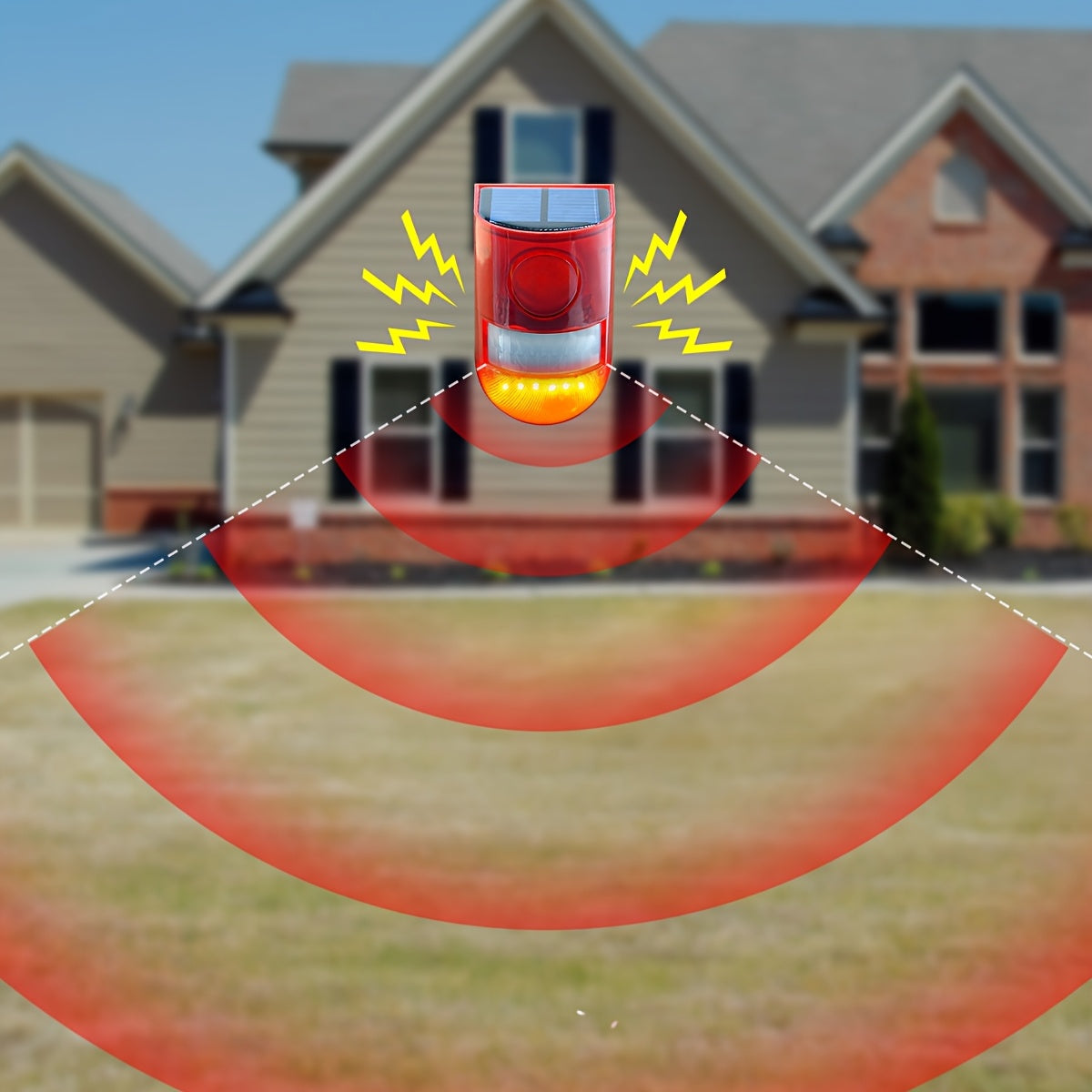 NNETM Solar Alarm Lamp with Motion Sensor Siren