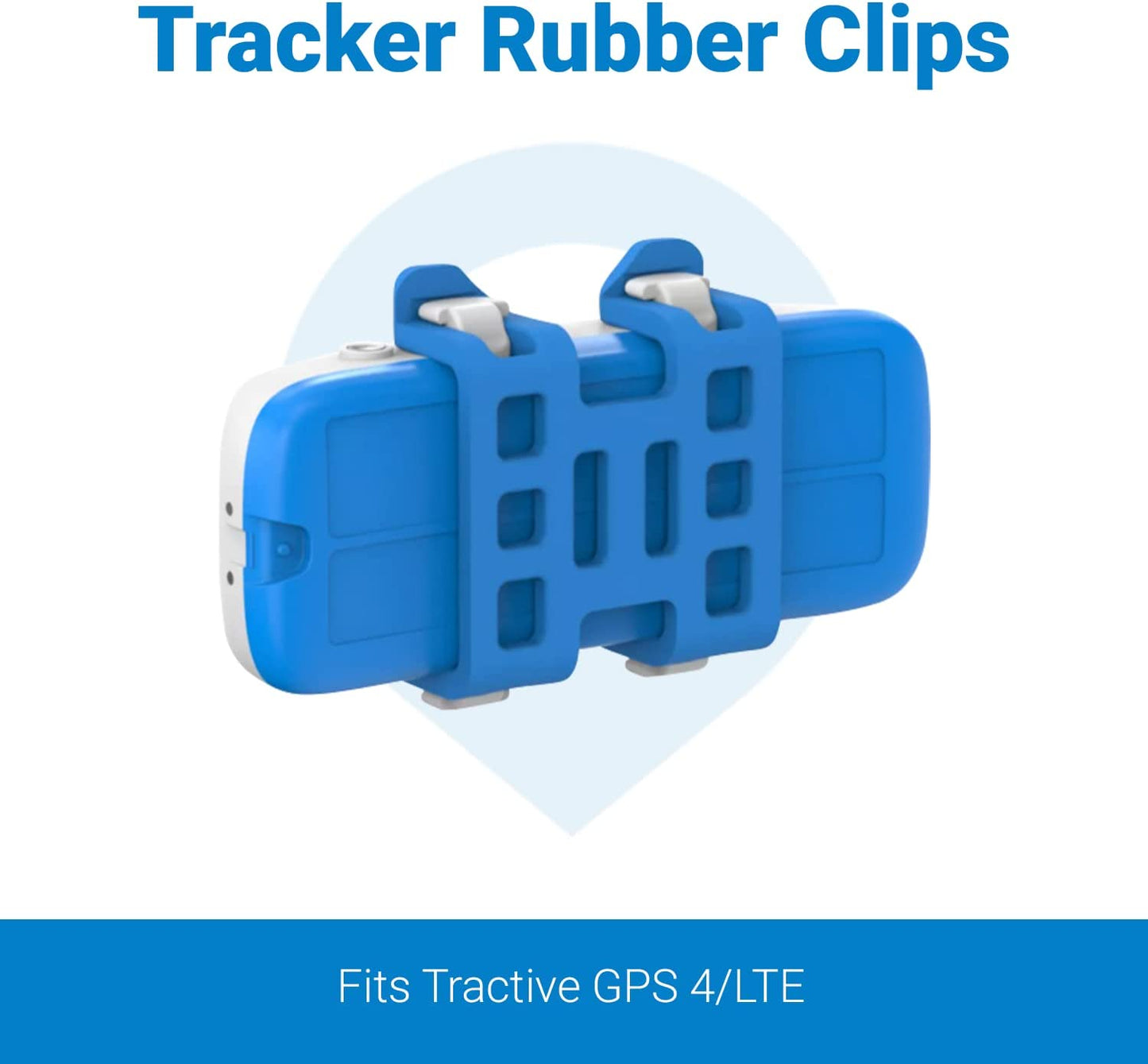 GPS Dog Tracker Rubber Clips X3 (Standard), Blue, 2.8 Cm
