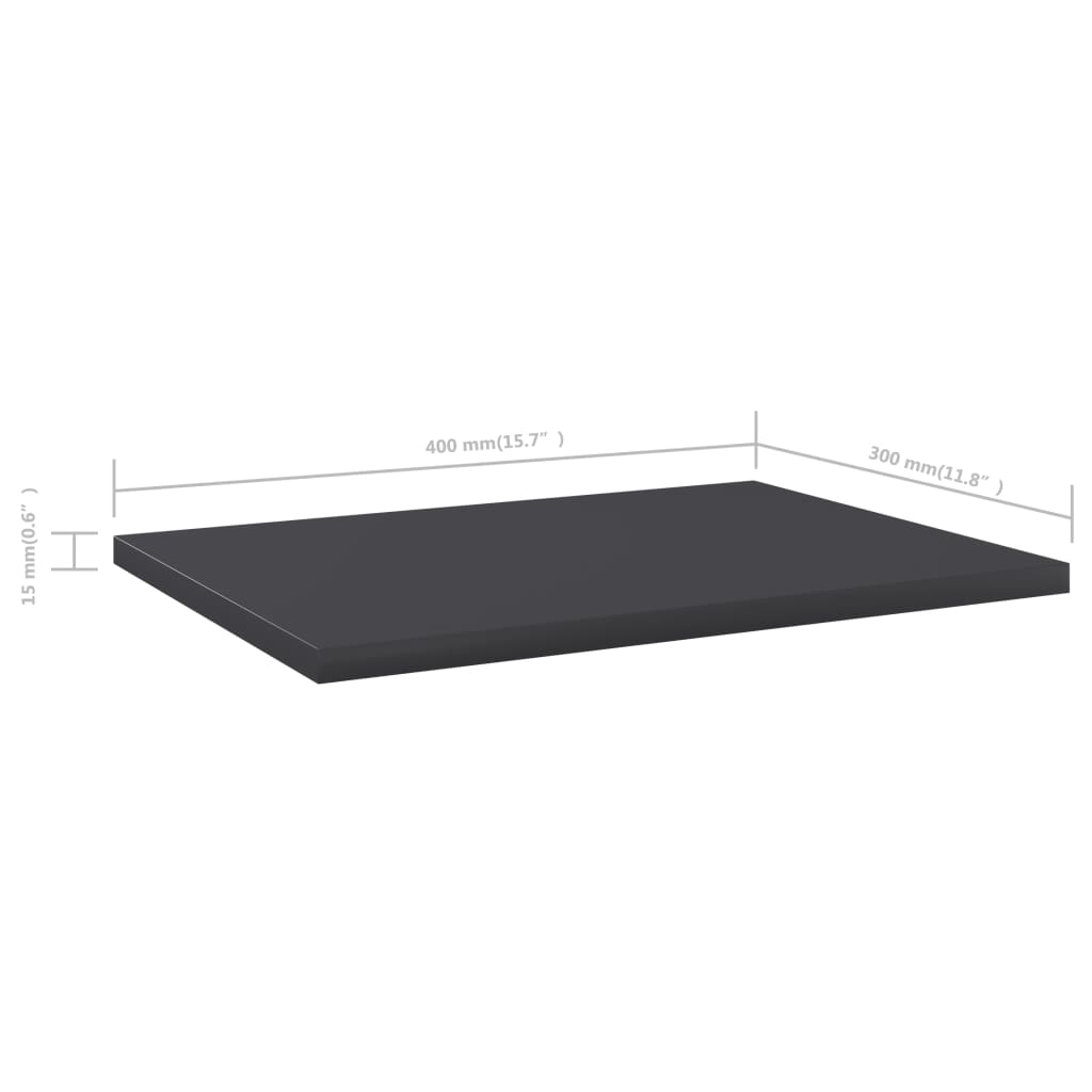 NNEVL Bookshelf Boards 4 pcs Grey 40x30x1.5 cm Chipboard