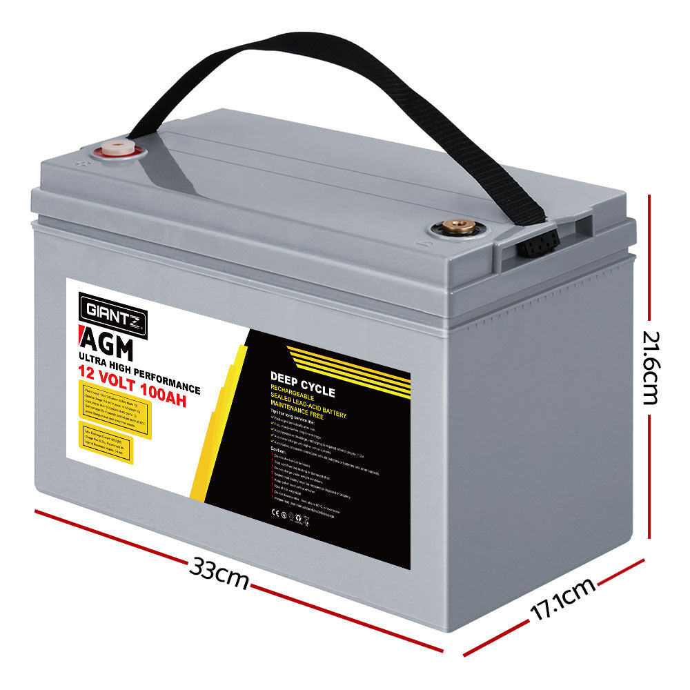 NNEDSZ Deep Cycle Battery 12V 100Ah x2 Box Portable Solar Caravan Camping