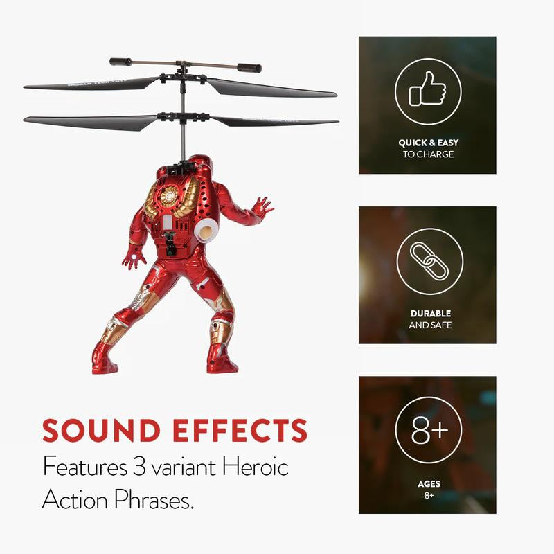 MARVEL Officially Licensed Avengers 2CH IR RC Helicopter Iron Man Captain America Hulk Spider-Man Deadpool Wolverine Remote Control Jet with LED Lights & Twin Rotors for Stable Control