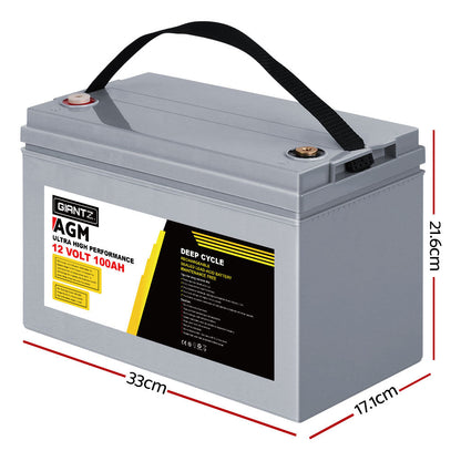 NNEDSZ Deep Cycle Battery 12V 100Ah x2 Box Portable Solar Caravan Camping