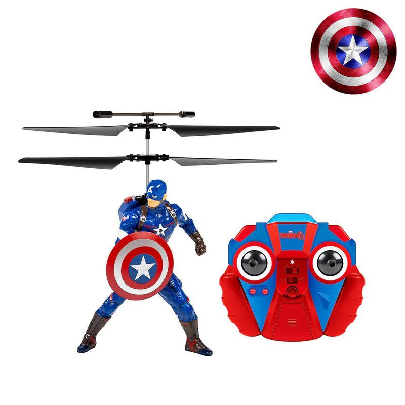 MARVEL Officially Licensed Avengers 2CH IR RC Helicopter Iron Man Captain America Hulk Spider-Man Deadpool Wolverine Remote Control Jet with LED Lights & Twin Rotors for Stable Control