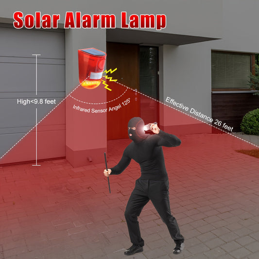 NNETM Solar Alarm Lamp with Motion Sensor Siren