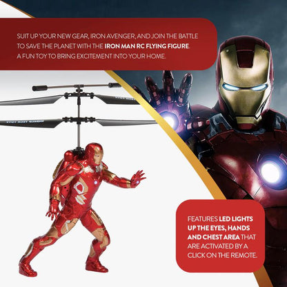 MARVEL Officially Licensed Avengers 2CH IR RC Helicopter Iron Man Captain America Hulk Spider-Man Deadpool Wolverine Remote Control Jet with LED Lights & Twin Rotors for Stable Control